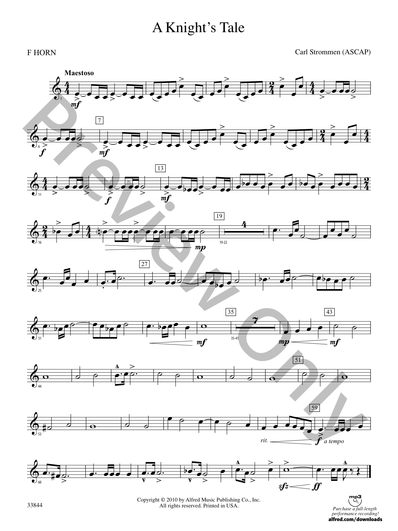 A Knight's Tale Concert Band Sheet Music | J.W. Pepper