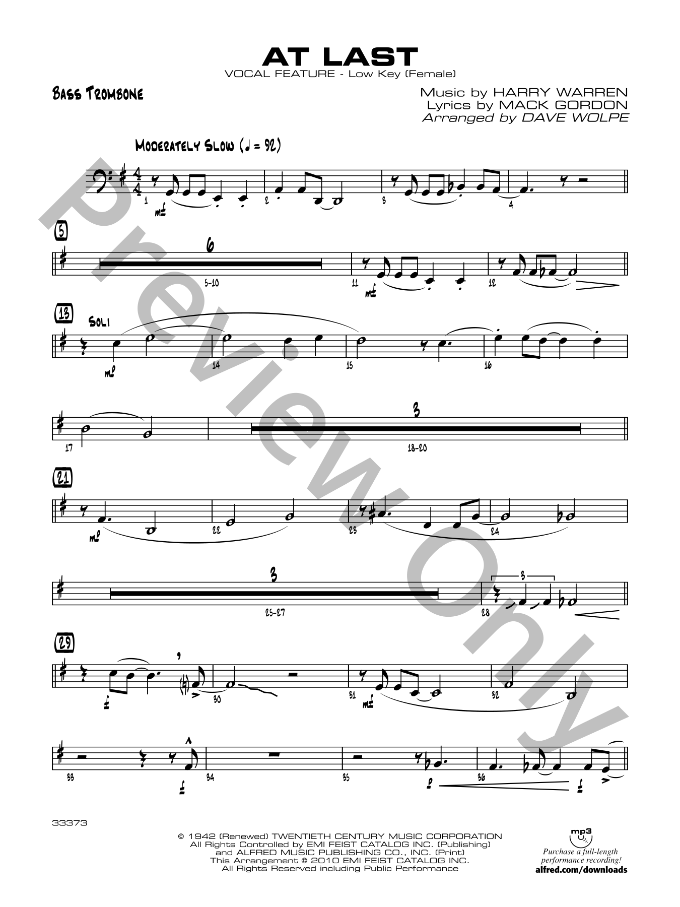 At Last Jazz Sheet Music | J.W. Pepper