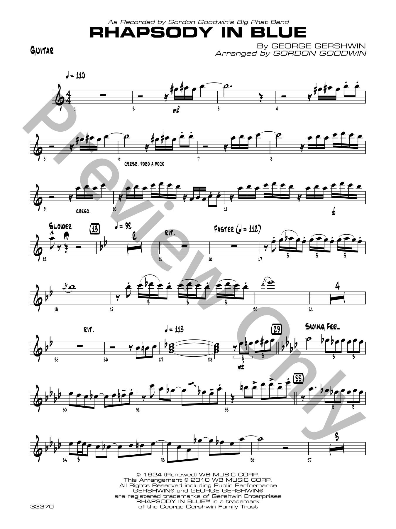 Rhapsody in Blue Jazz Sheet Music | J.W. Pepper