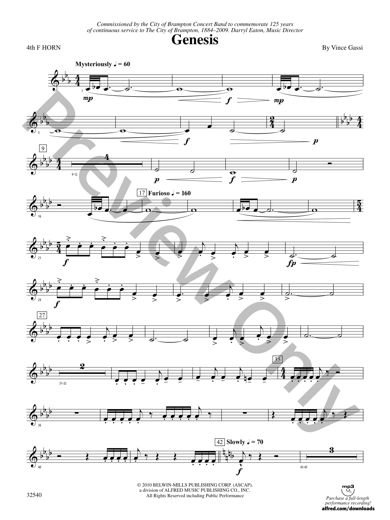 ジェネシス バンドスコア GENESIS BAND SCORE Genesis Concert Band Sheet Music | J.W. Pepper