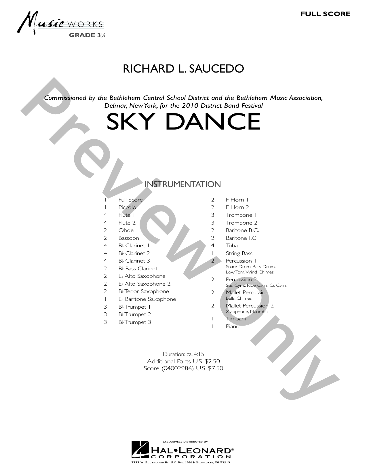 Sky Dance Concert Band Sheet Music | J.W. Pepper