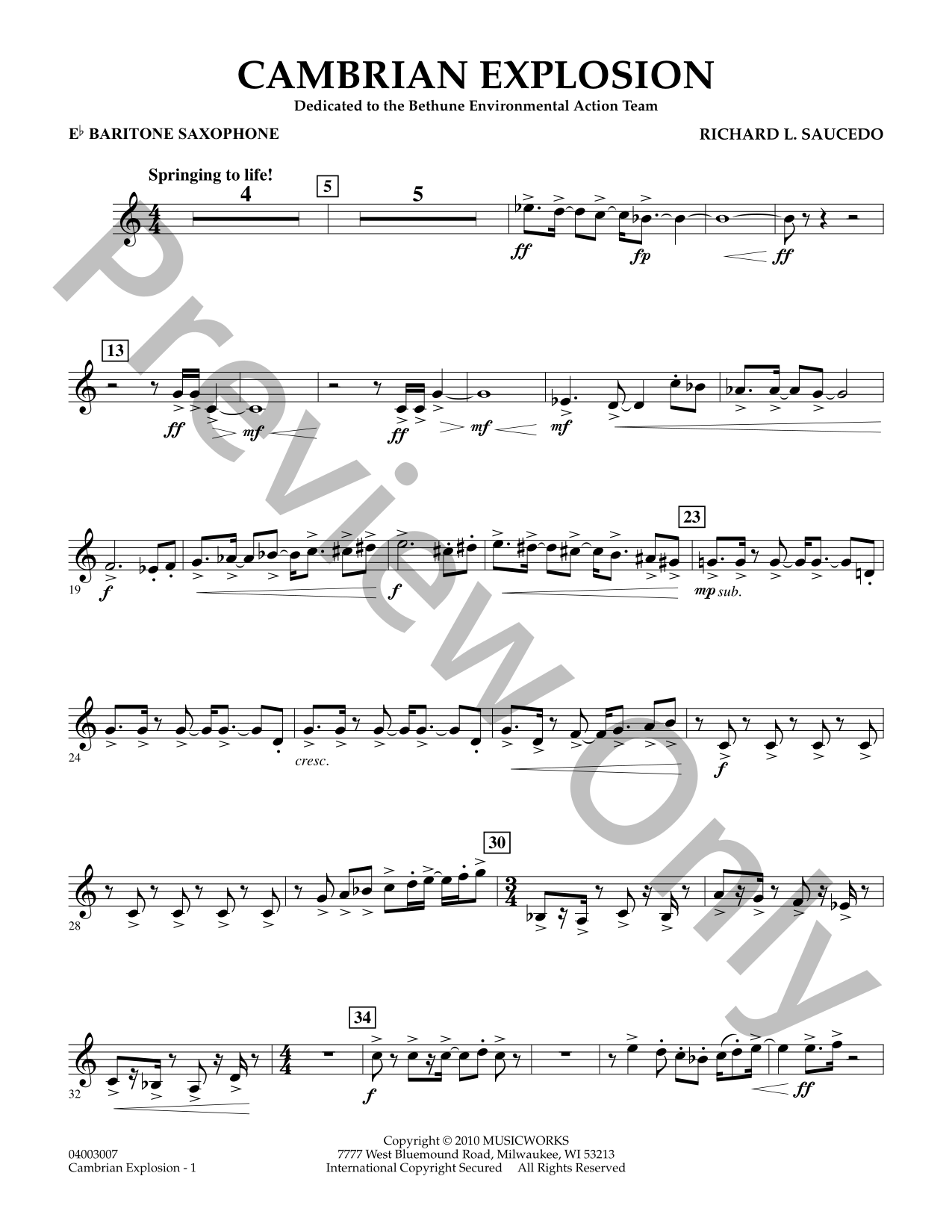 Cambrian Explosion Concert Band Sheet Music | J.W. Pepper
