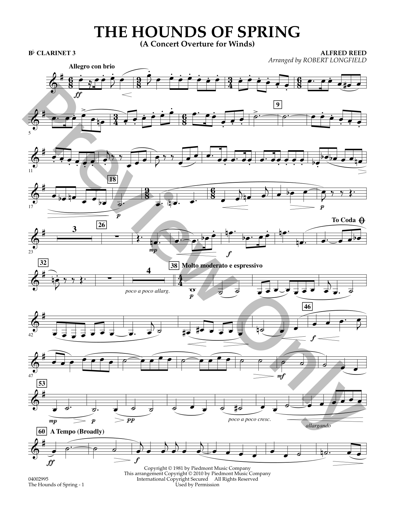 The Hounds of Spring Concert Band Sheet Music | J.W. Pepper