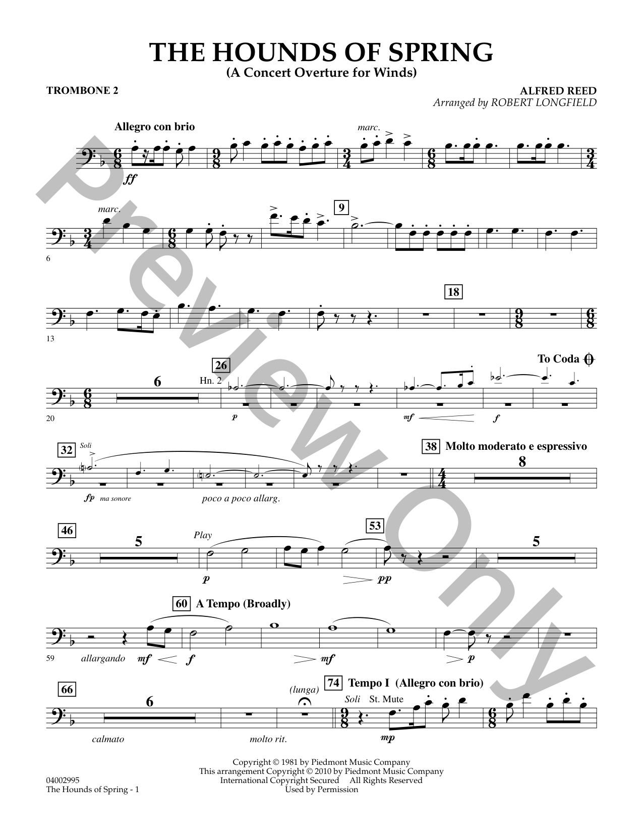 The Hounds of Spring Concert Band Sheet Music | J.W. Pepper