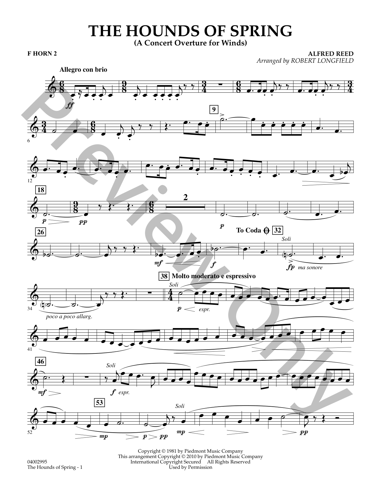 THE HOUNDS OF SPRING 楽譜とCDセット The Hounds of Spring Concert Band Sheet Music | J.W. Pepper