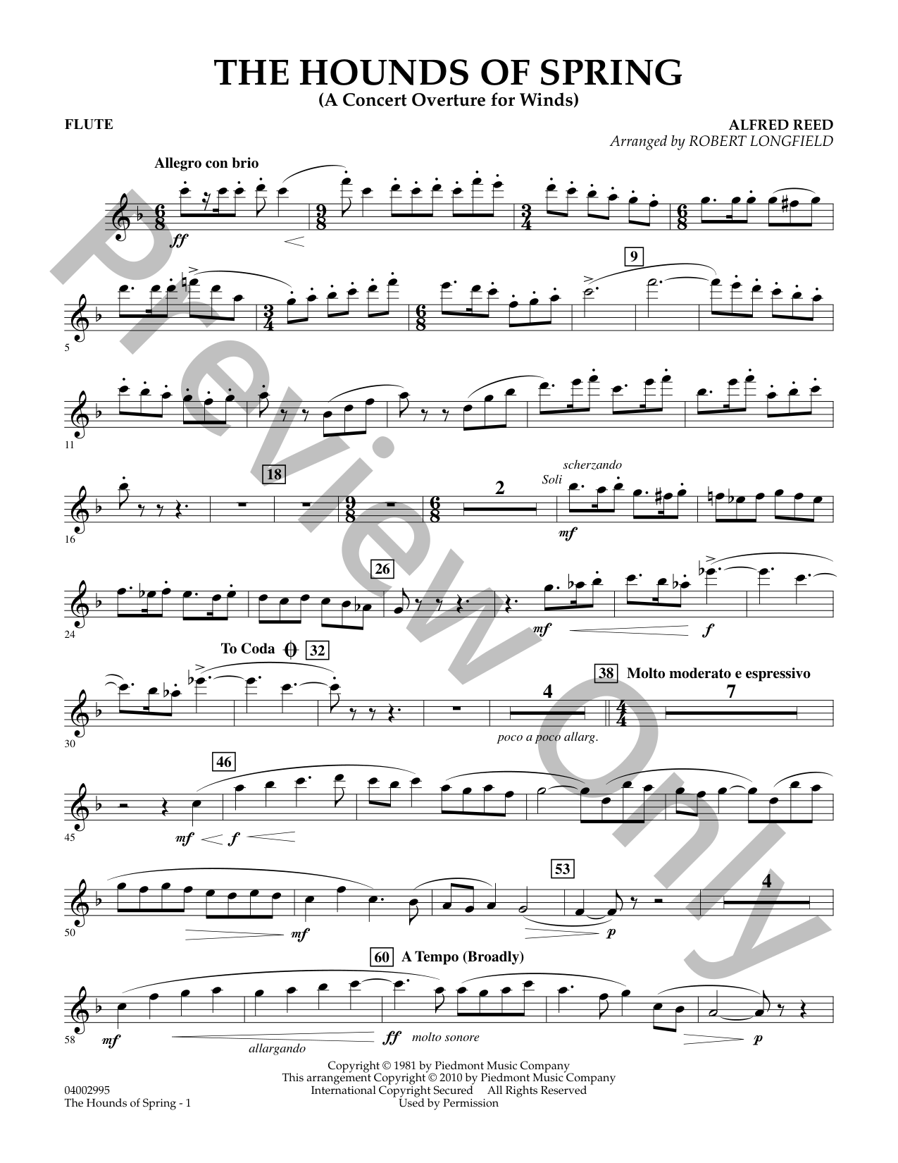 THE HOUNDS OF SPRING 楽譜とCDセット The Hounds of Spring Concert Band Sheet Music | J.W. Pepper