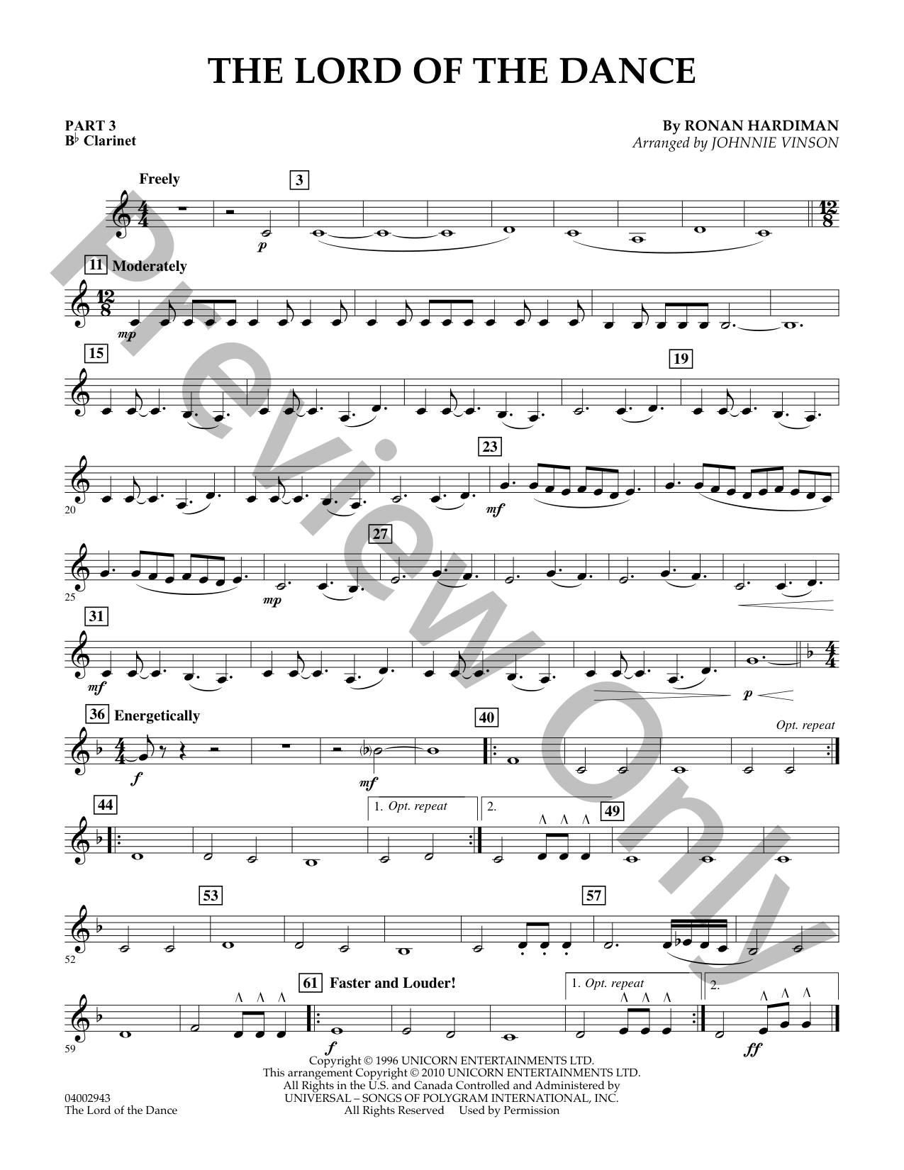 The Lord of the Dance Concert Band Sheet Music | J.W. Pepper