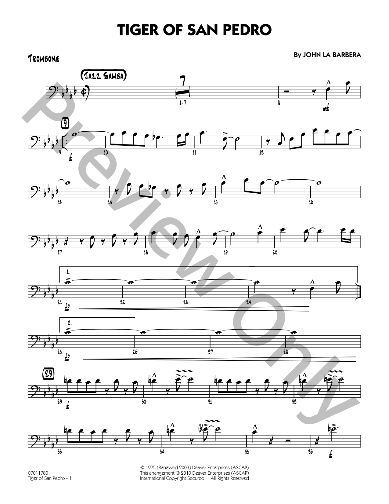 ビッグバンド譜面：Tiger of San Pedro Tiger of San Pedro Jazz Sheet Music | J.W. Pepper