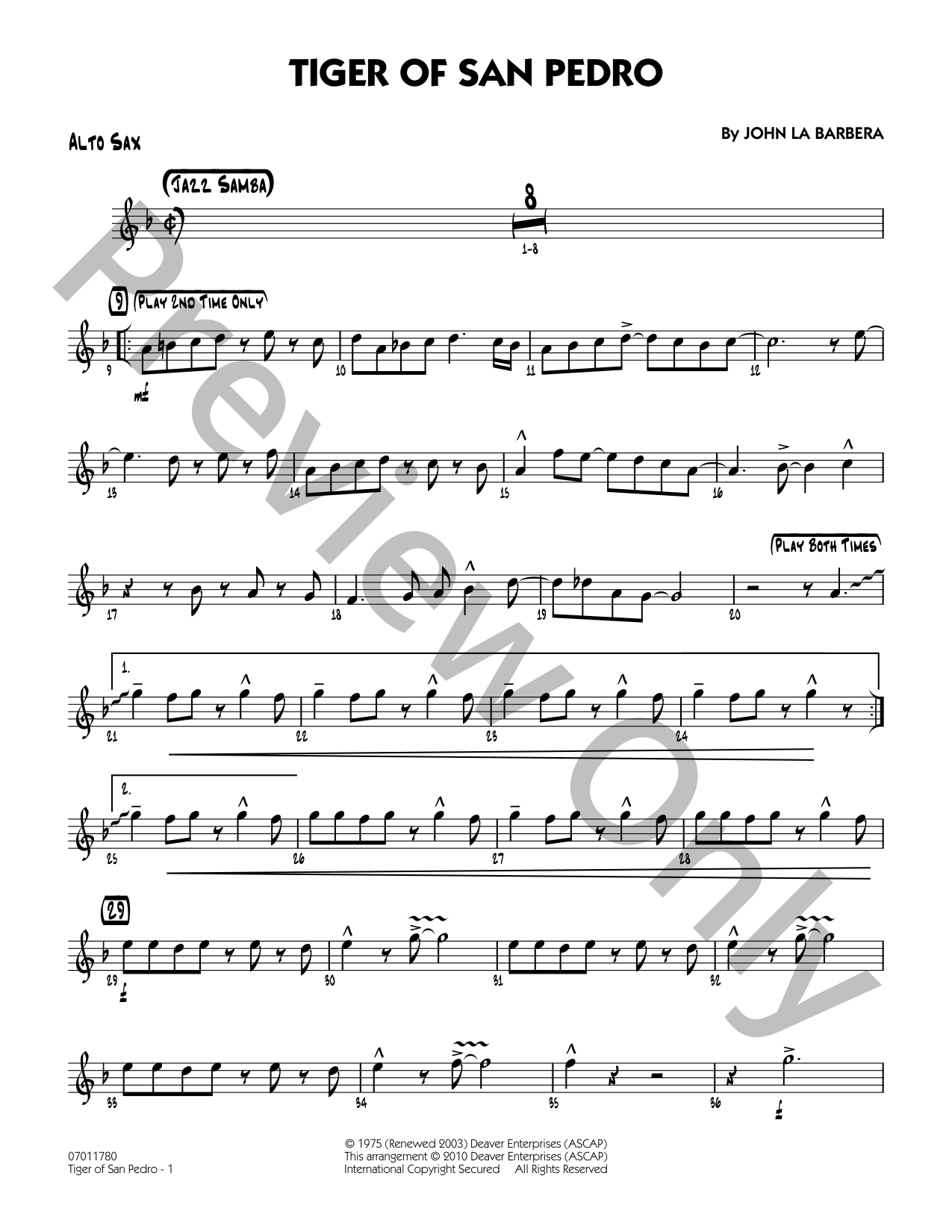 ビッグバンド譜面：Tiger of San Pedro Tiger of San Pedro Jazz Sheet Music | J.W. Pepper