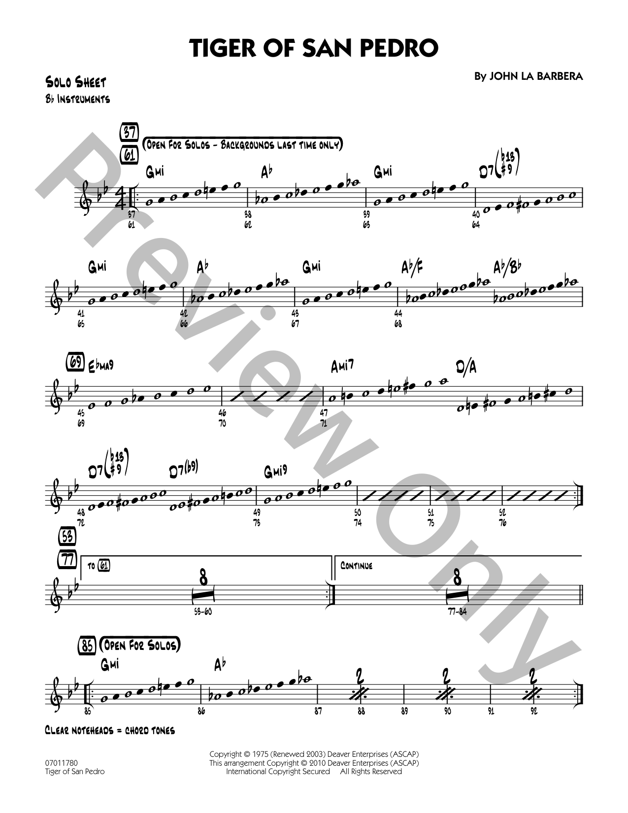 Tiger of San Pedro Jazz Sheet Music | J.W. Pepper