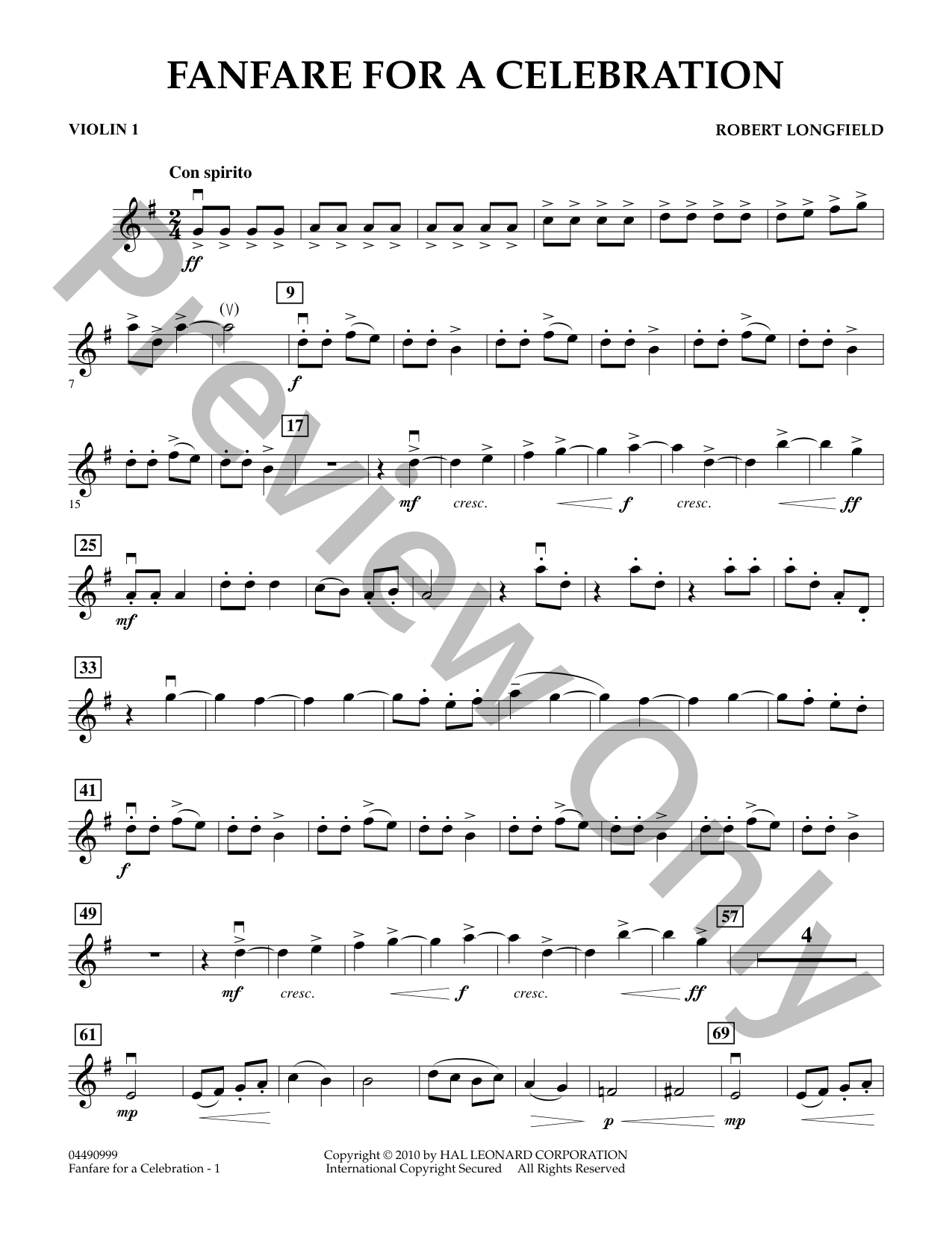 Fanfare for a Celebration Orchestra Sheet Music | J.W. Pepper