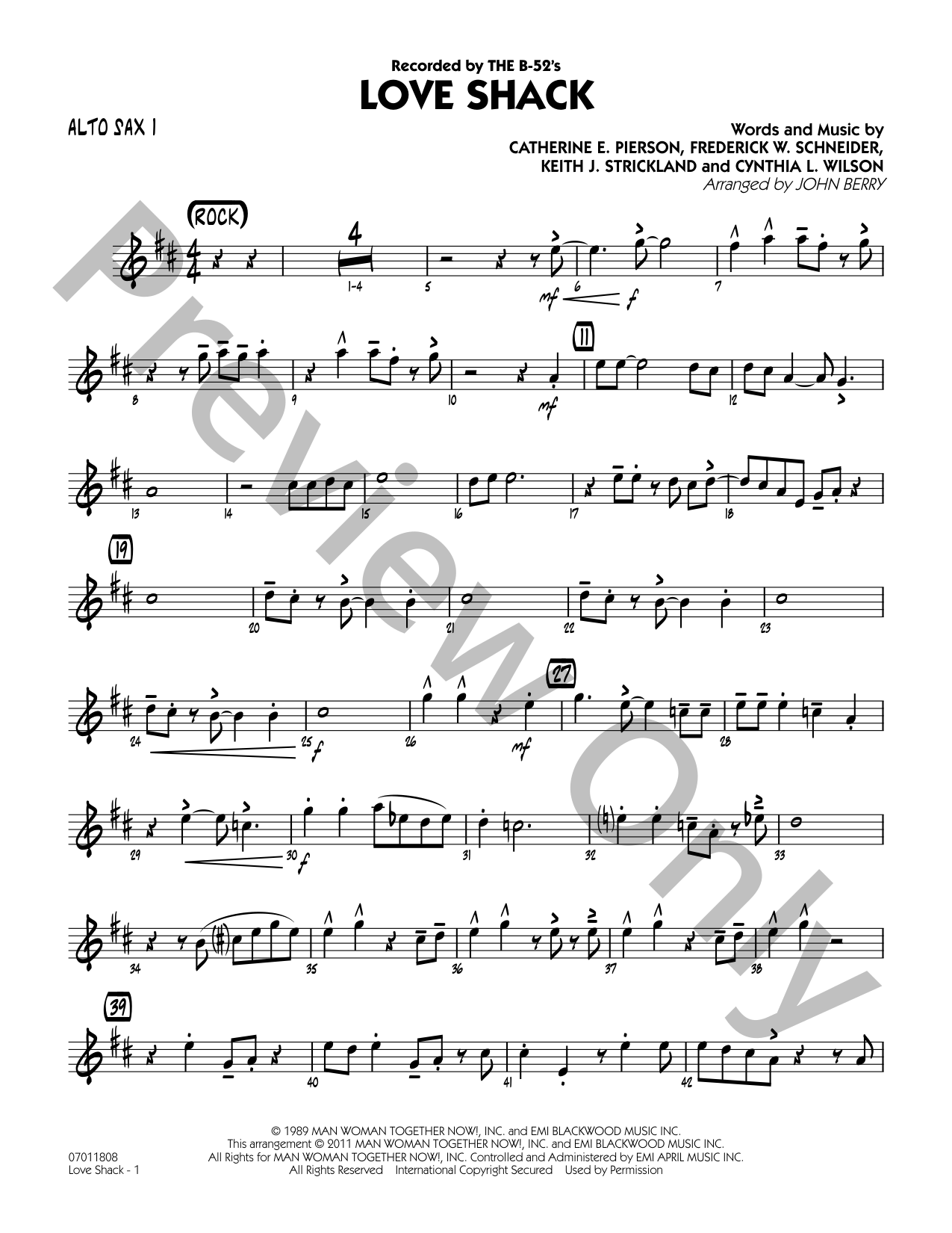 Love Shack Jazz Sheet Music | J.W. Pepper