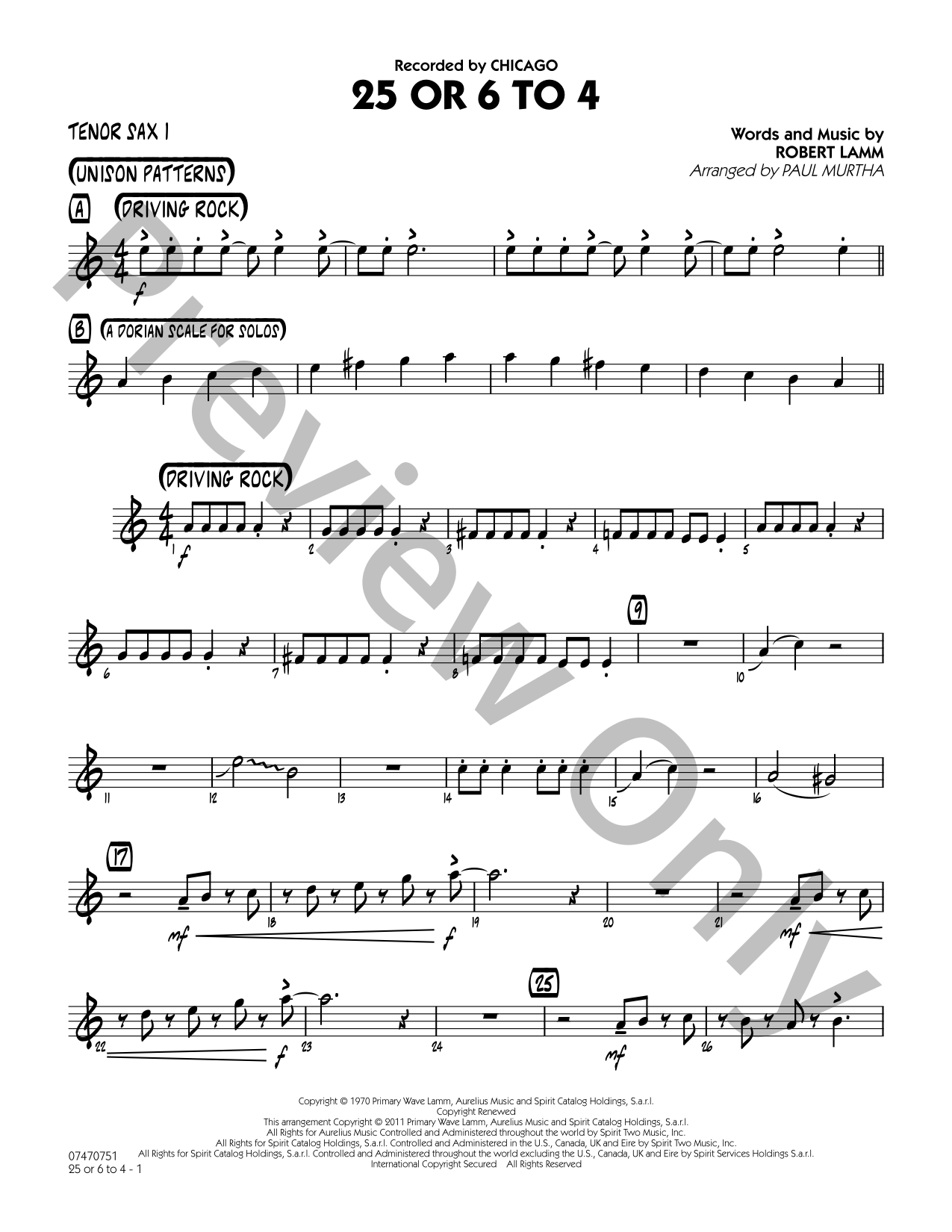 25 or 6 to 4 Jazz Sheet Music | J.W. Pepper