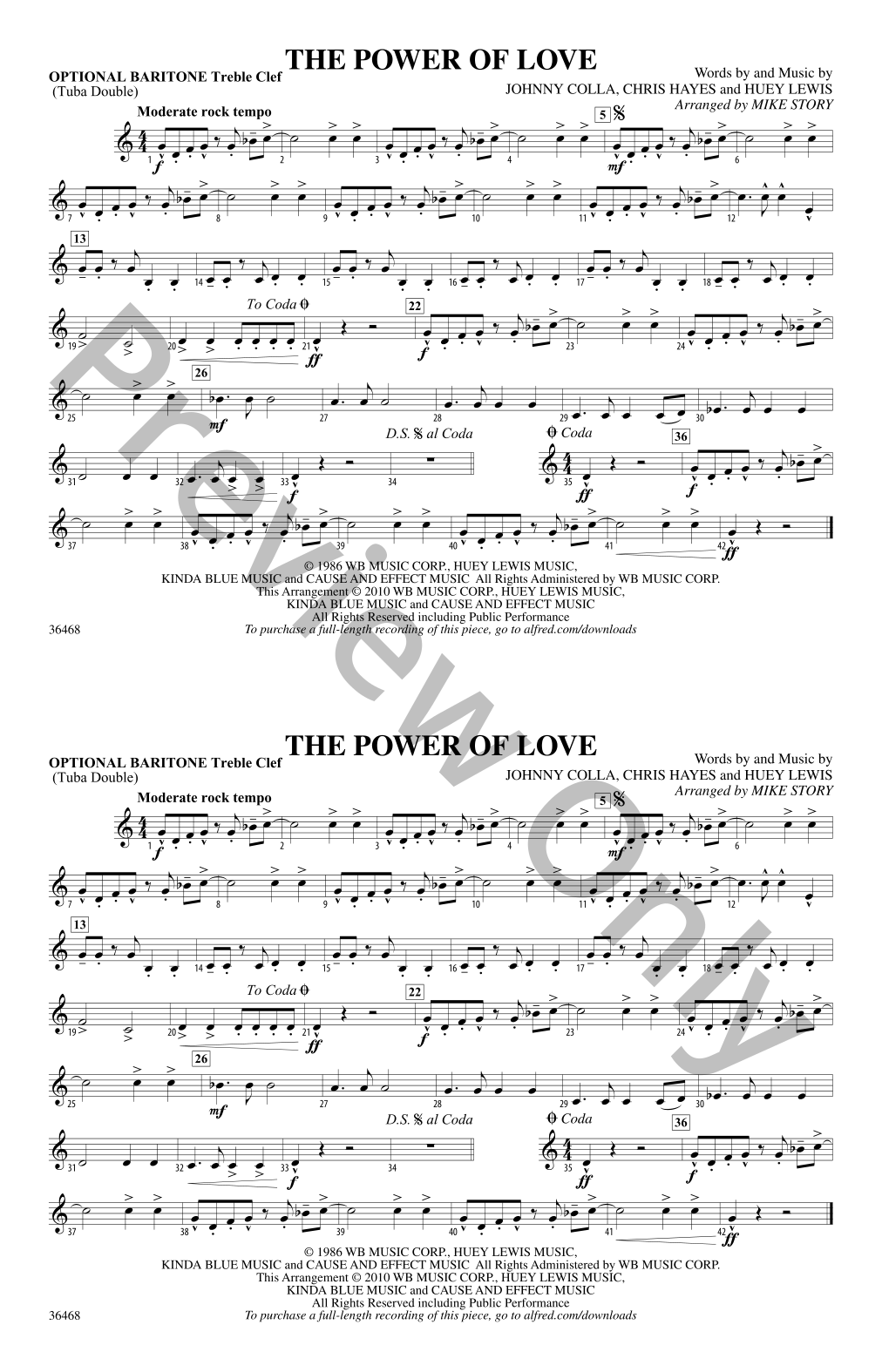 The Power of Love Marching Band Sheet Music | J.W. Pepper