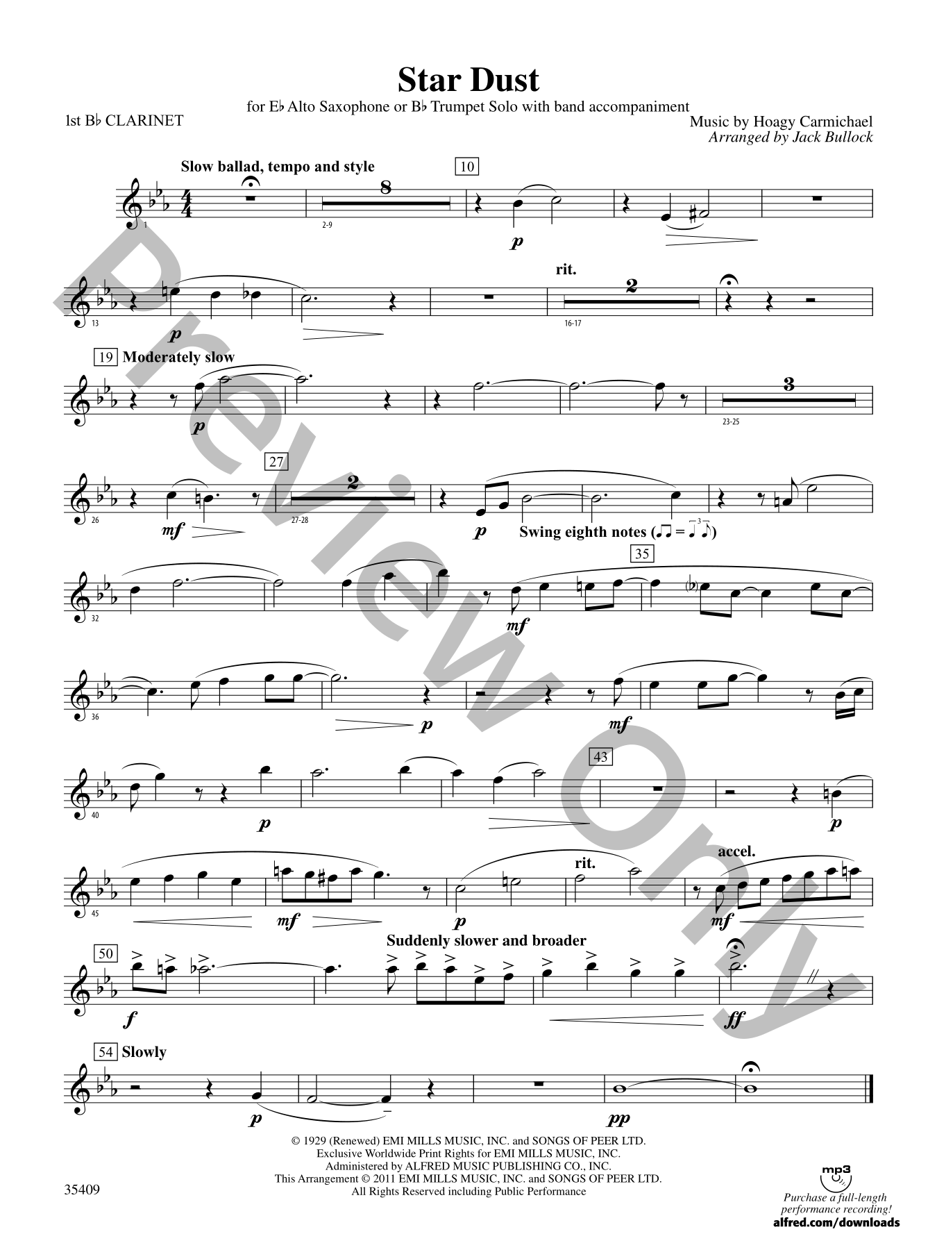 Star Dust Concert Band Sheet Music | J.W. Pepper