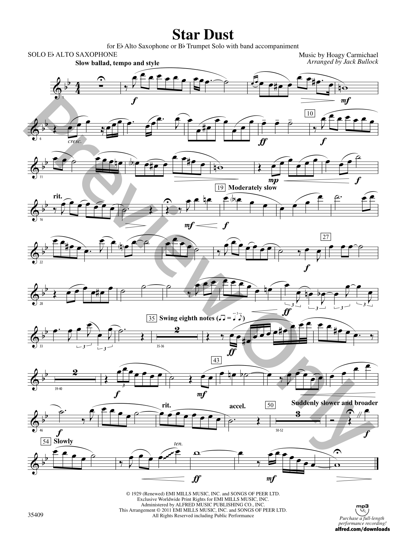 Star Dust Concert Band Sheet Music | J.W. Pepper