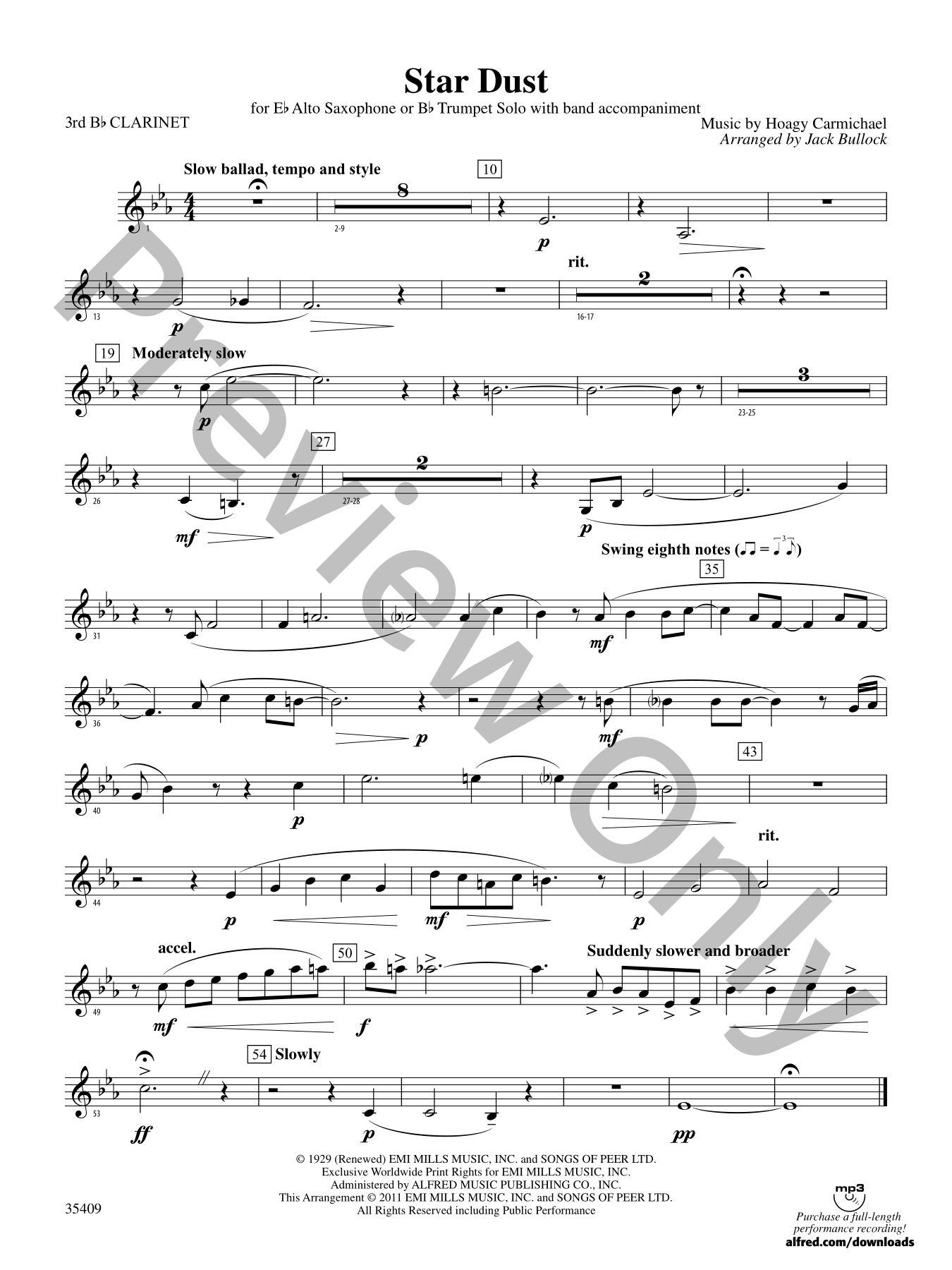 Star Dust Concert Band Sheet Music | J.W. Pepper