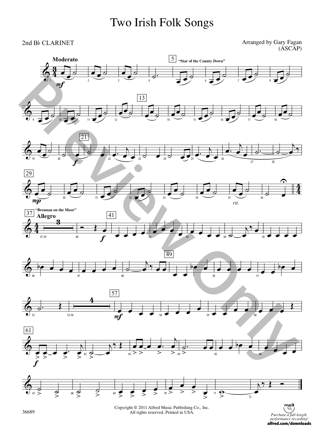 Two Irish Folk Songs Concert Band Sheet Music | J.W. Pepper