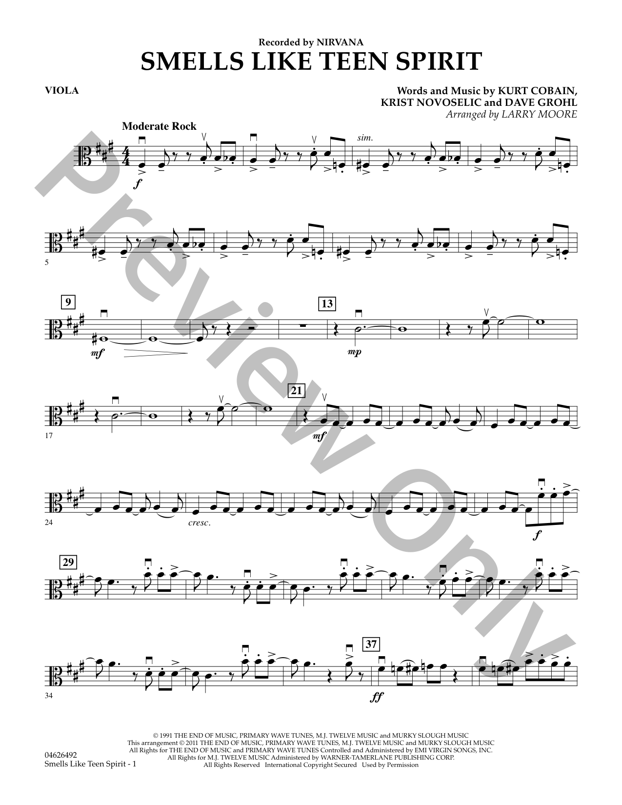 韻シストBAND Smells Like Teen Spirit サイン入り Smells Like Teen Spirit Orchestra Sheet Music | J.W. Pepper