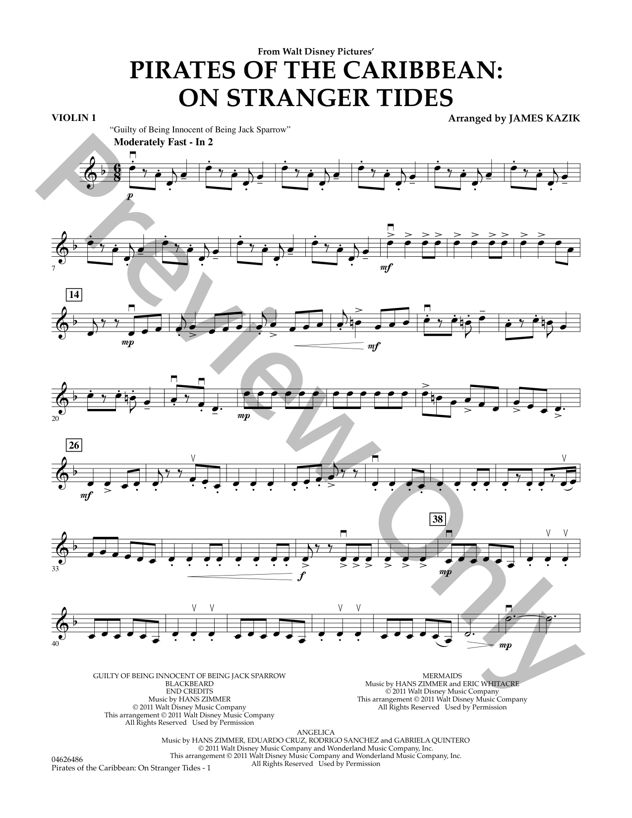 Pirates of the Caribbean Orchestra Sheet Music | J.W. Pepper