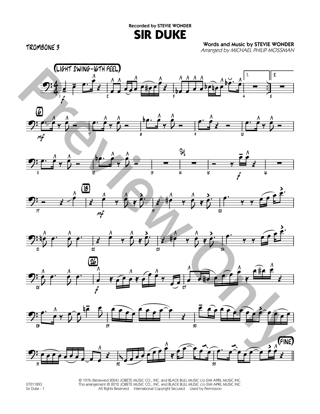 Sir Duke Jazz Sheet Music | J.W. Pepper
