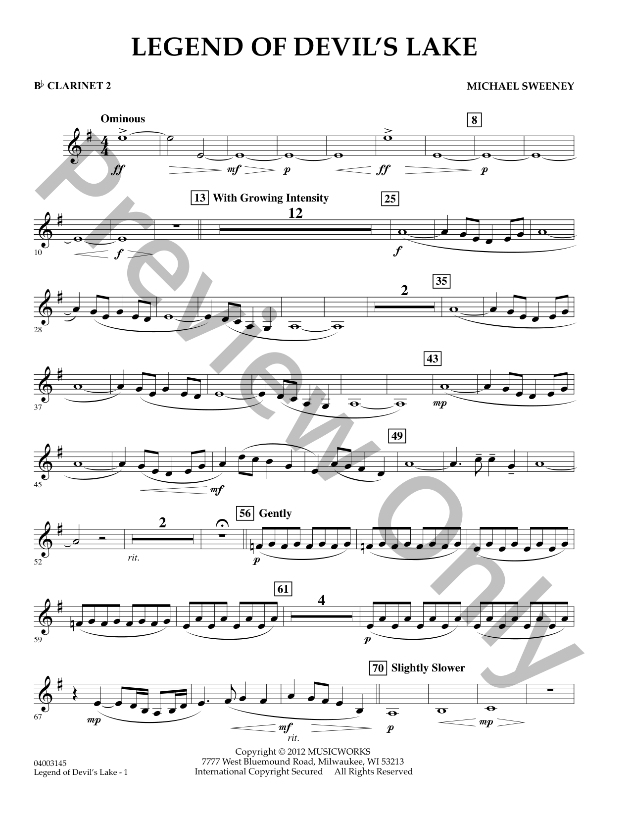 Legend of Devil's Lake Concert Band Sheet Music | J.W. Pepper