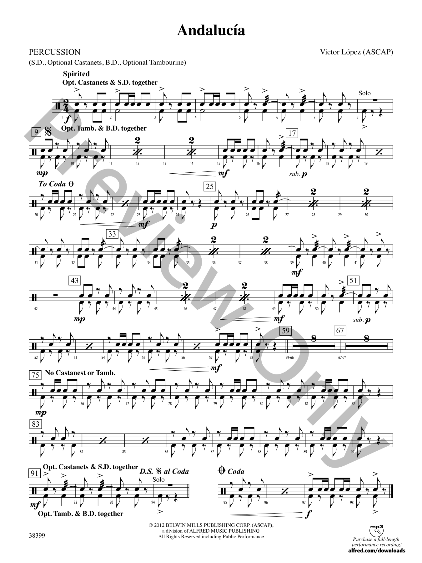 Andalucia Orchestra Sheet Music | J.W. Pepper