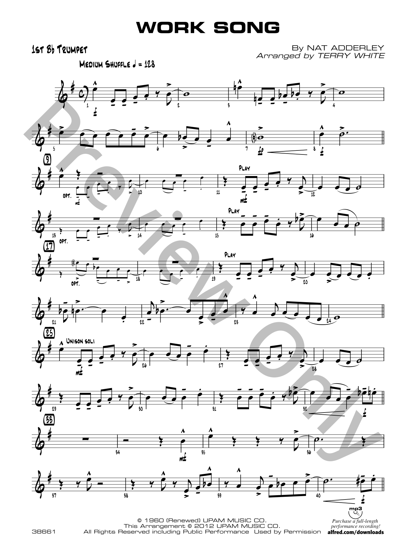 Work Song Jazz Sheet Music | J.W. Pepper
