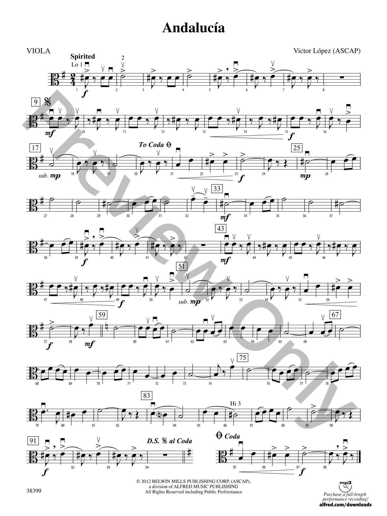 Andalucia Orchestra Sheet Music | J.W. Pepper
