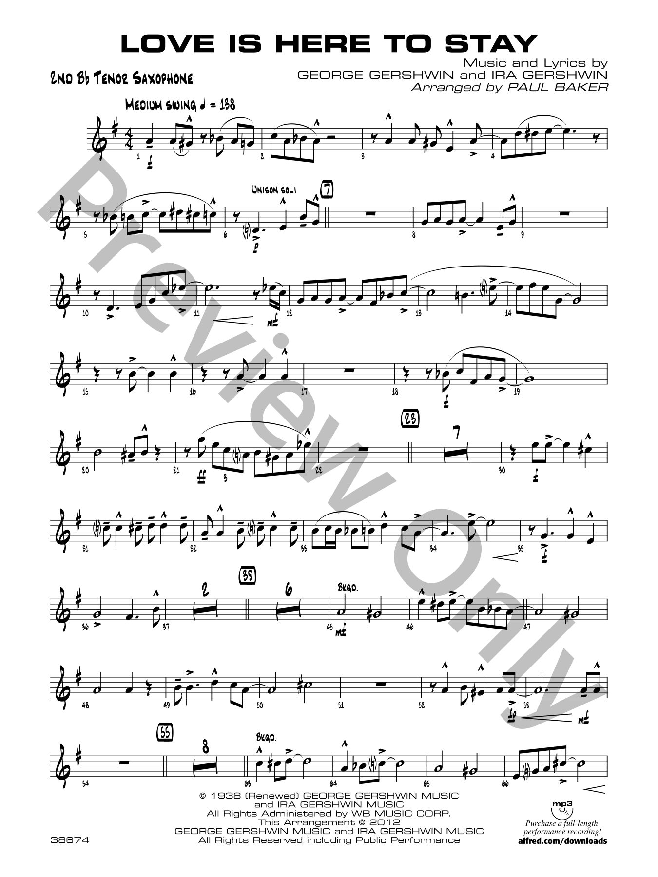 Love Is Here to Stay Jazz Sheet Music | J.W. Pepper