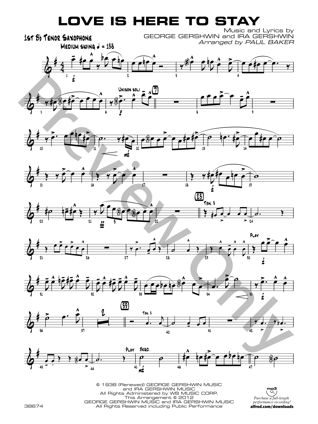 Love Is Here to Stay Jazz Sheet Music | J.W. Pepper