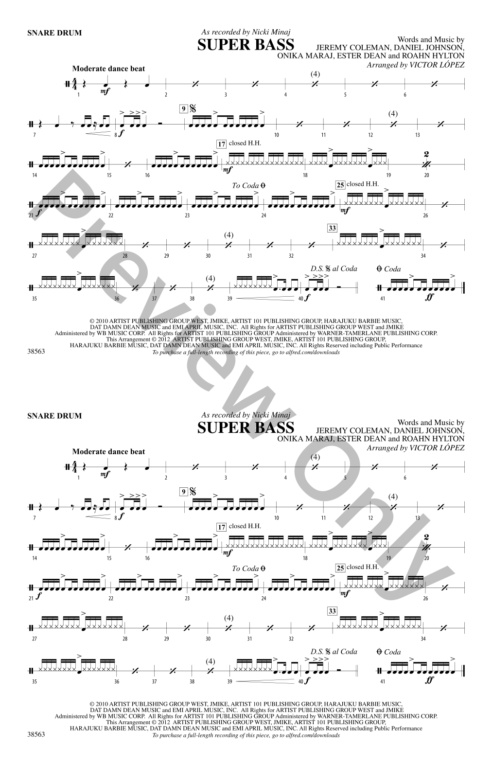 Super Bass Marching Band Sheet Music | J.W. Pepper