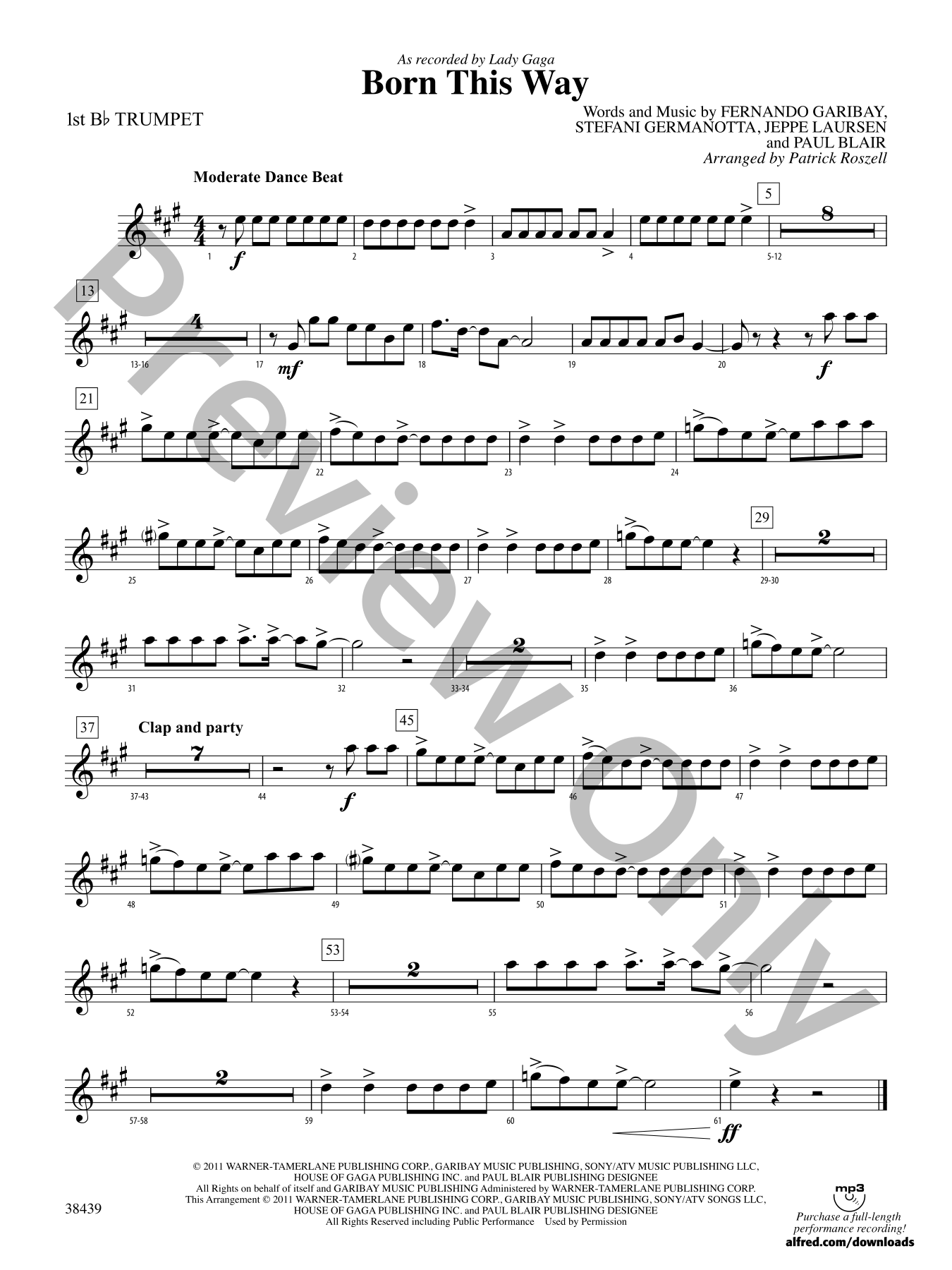 Born This Way Orchestra Sheet Music | J.W. Pepper