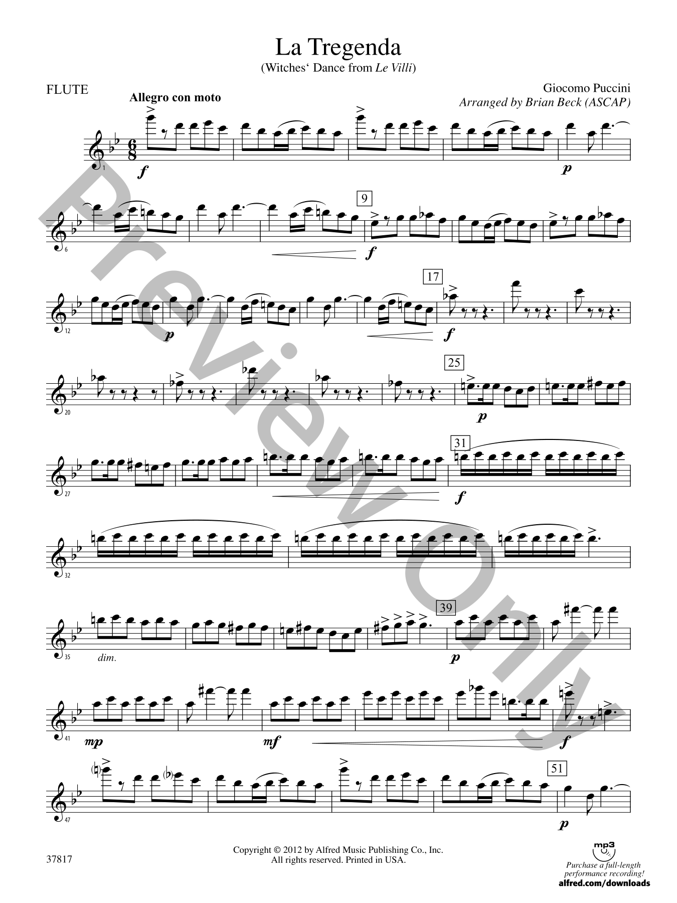 La Tregenda Concert Band Sheet Music | J.W. Pepper