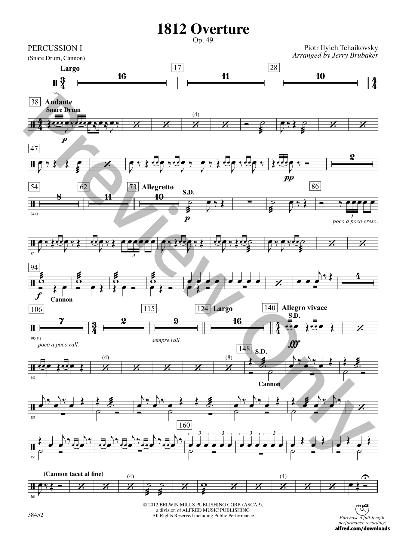 1812 Overture Orchestra Sheet Music | J.W. Pepper
