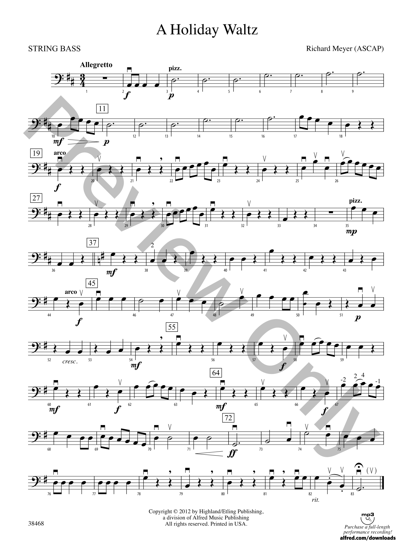 A Holiday Waltz Orchestra Sheet Music | J.W. Pepper