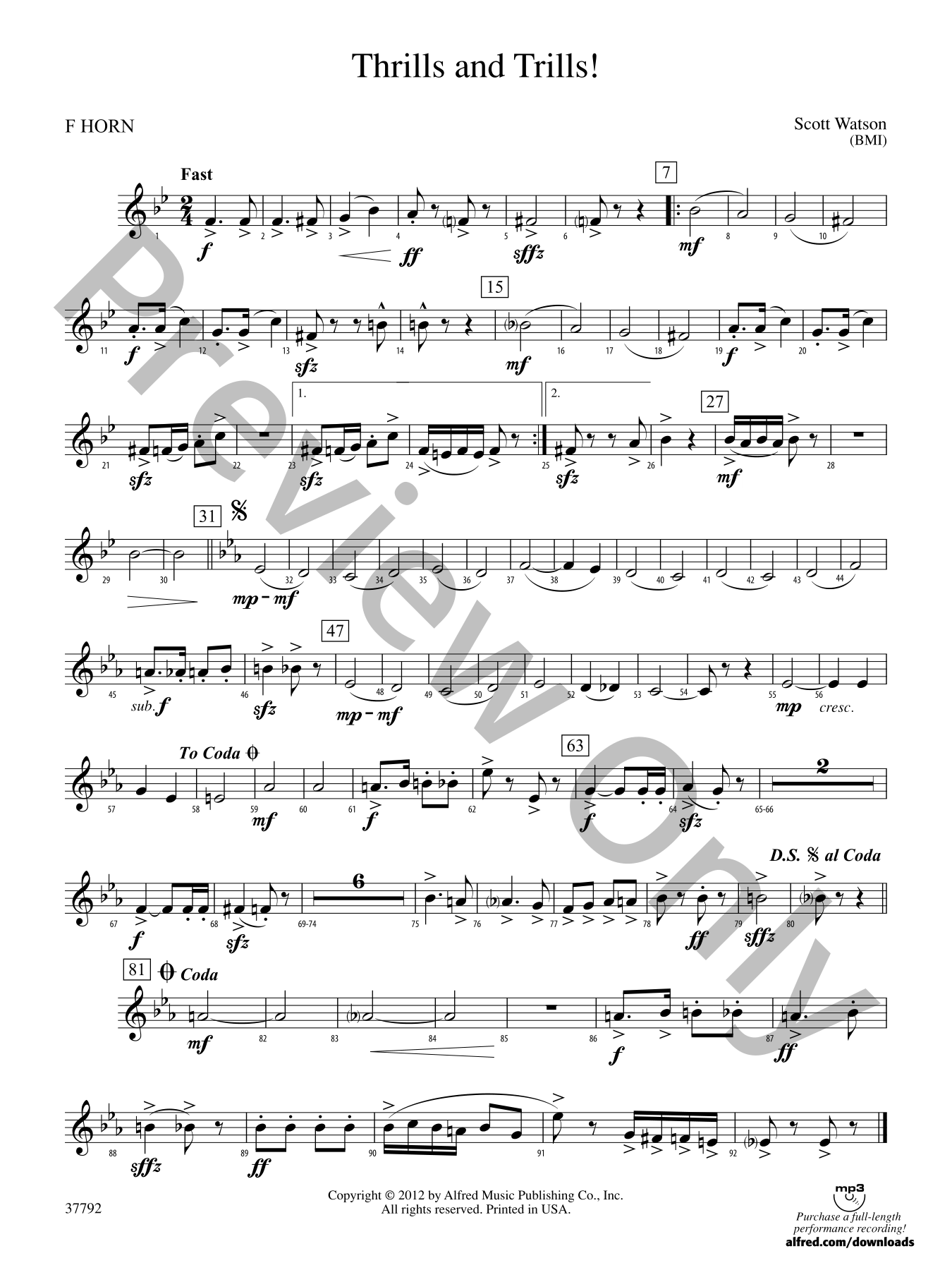 Thrills and Trills! Concert Band Sheet Music | J.W. Pepper