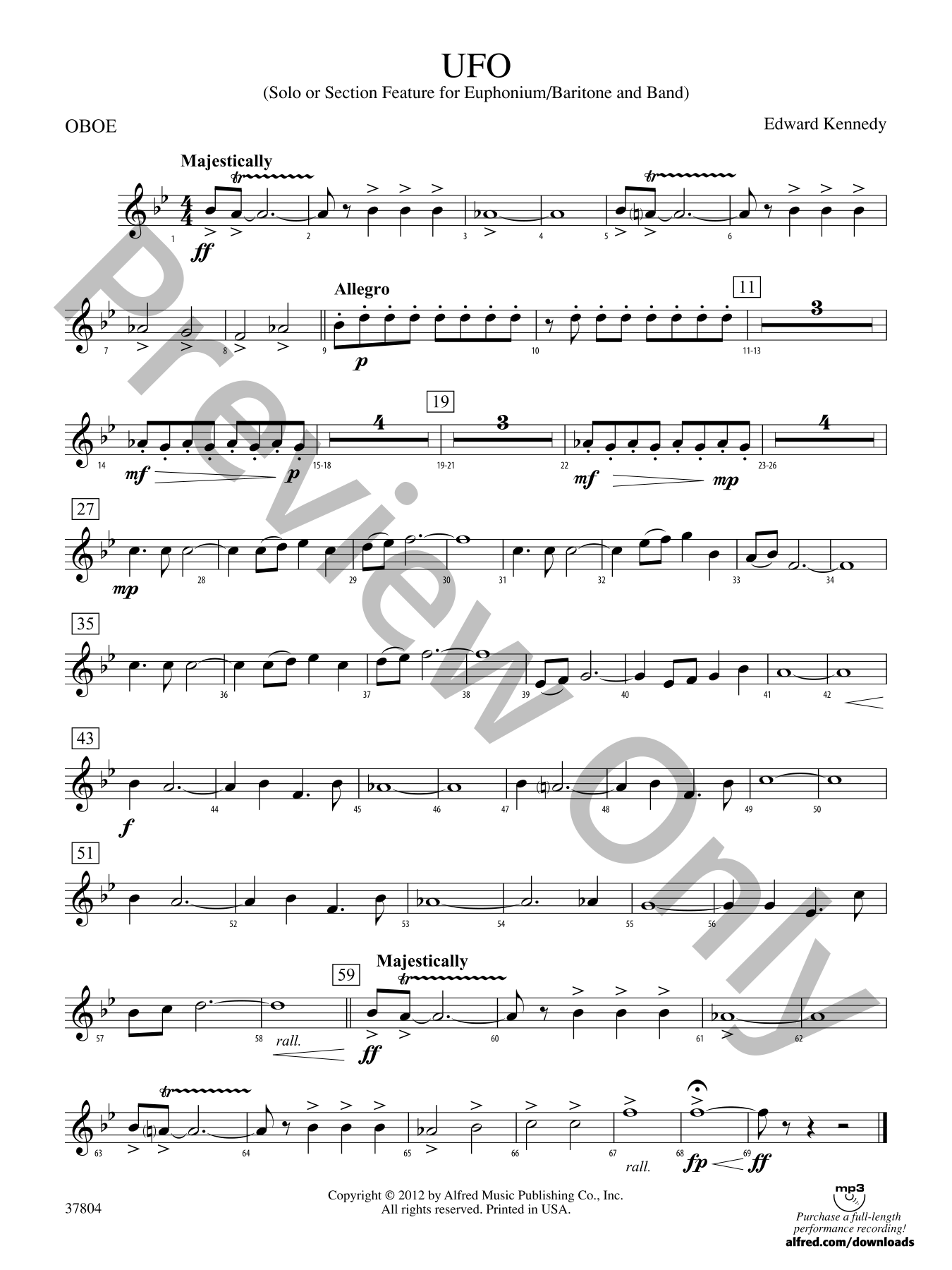 UFO Concert Band Sheet Music | J.W. Pepper