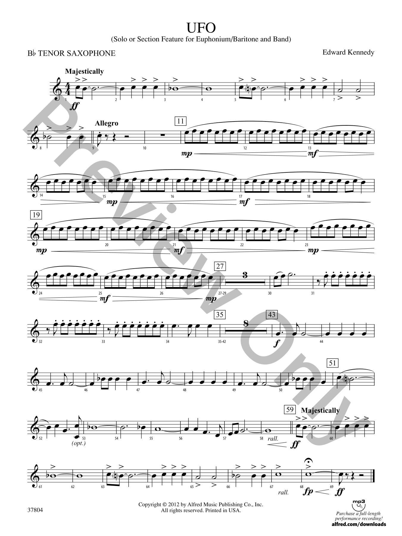 アート・デザイン・音楽 Feeling your UFO Band Score UFO Concert Band Sheet Music | J.W. Pepper