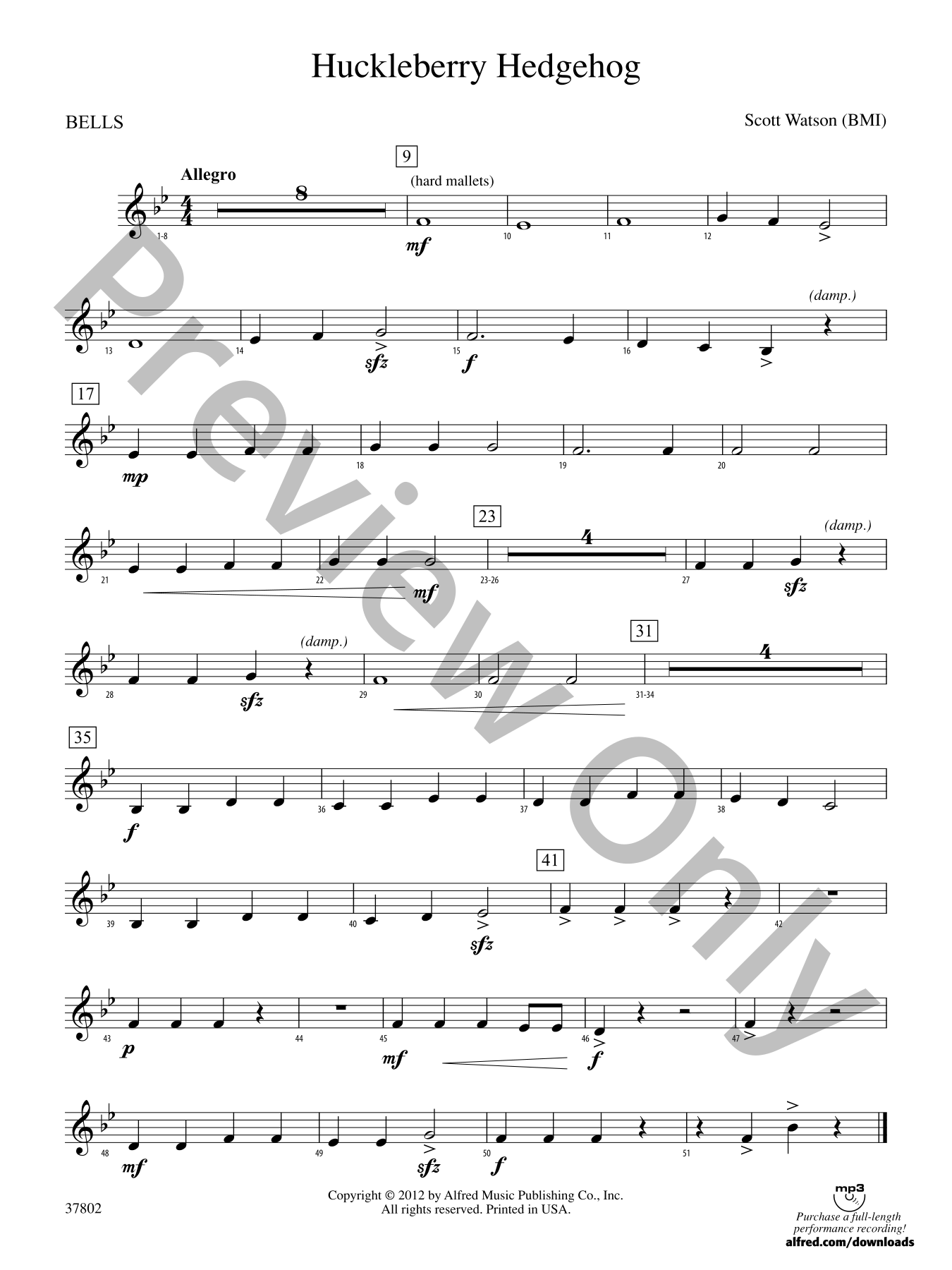 Huckleberry Hedgehog Concert Band Sheet Music | J.W. Pepper