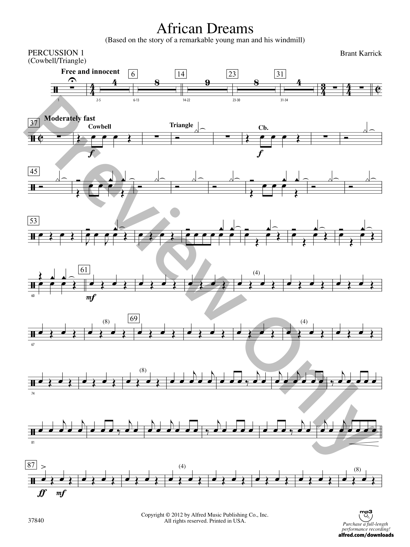 African Dreams Concert Band Sheet Music | J.W. Pepper, image size:1350x1800