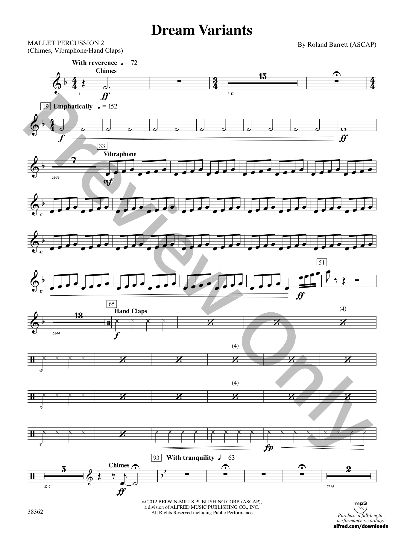 Dream Variants Concert Band Sheet Music | J.W. Pepper