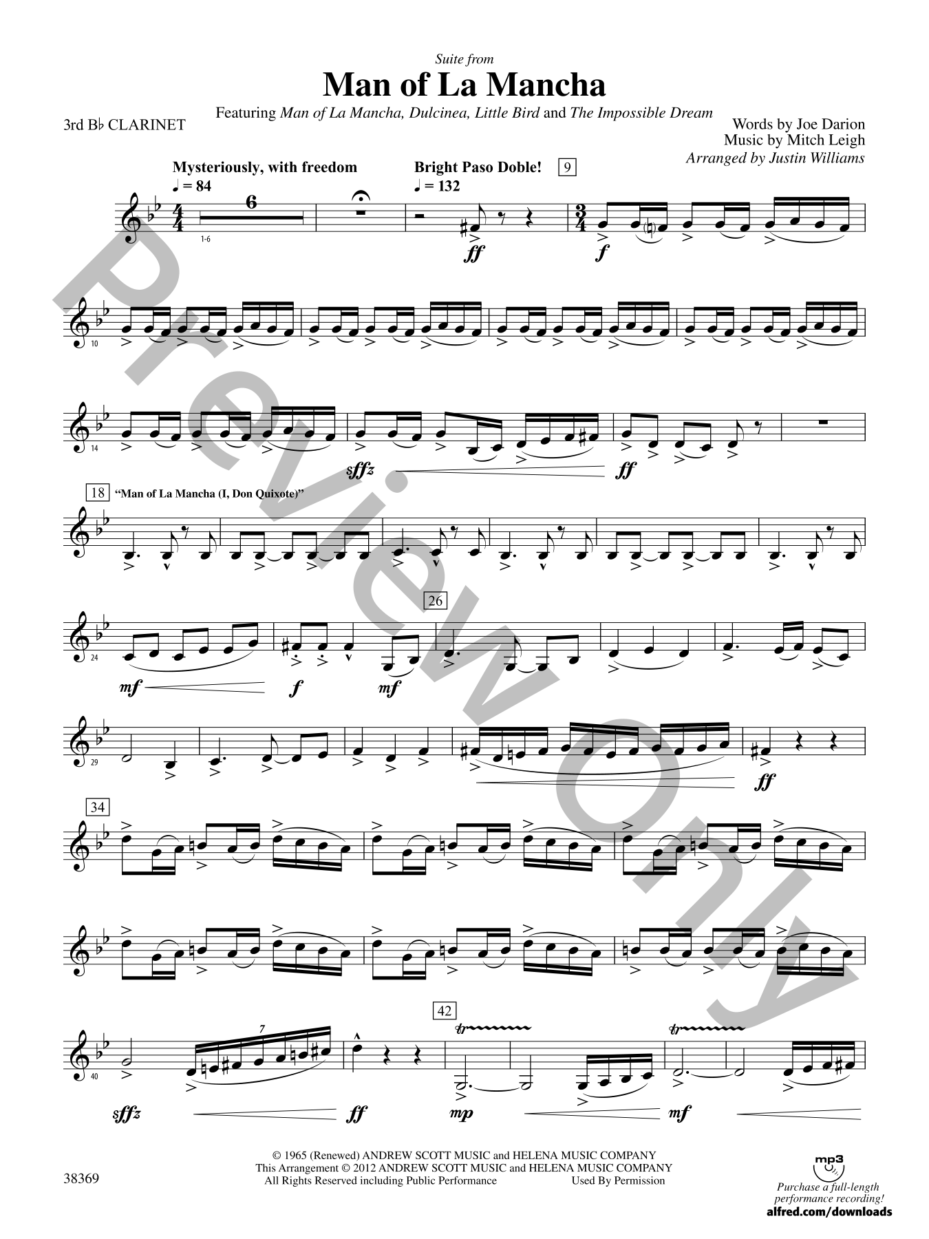 Man of La Mancha Concert Band Sheet Music | J.W. Pepper