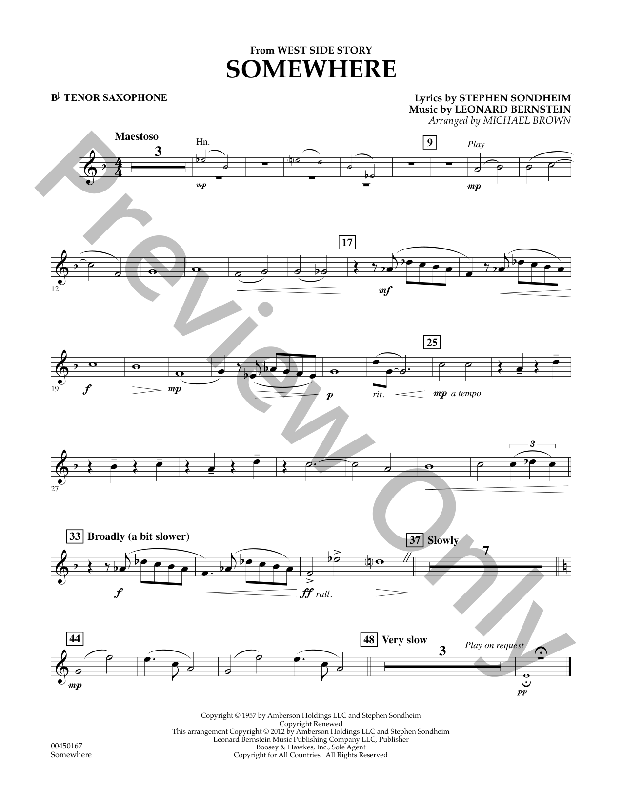 Somewhere レコード Somewhere Concert Band Sheet Music | J.W. Pepper
