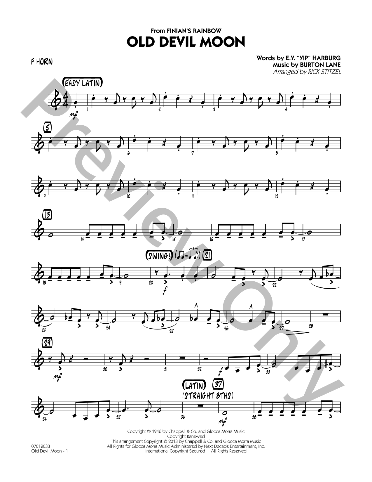 Old Devil Moon Jazz Sheet Music | J.W. Pepper