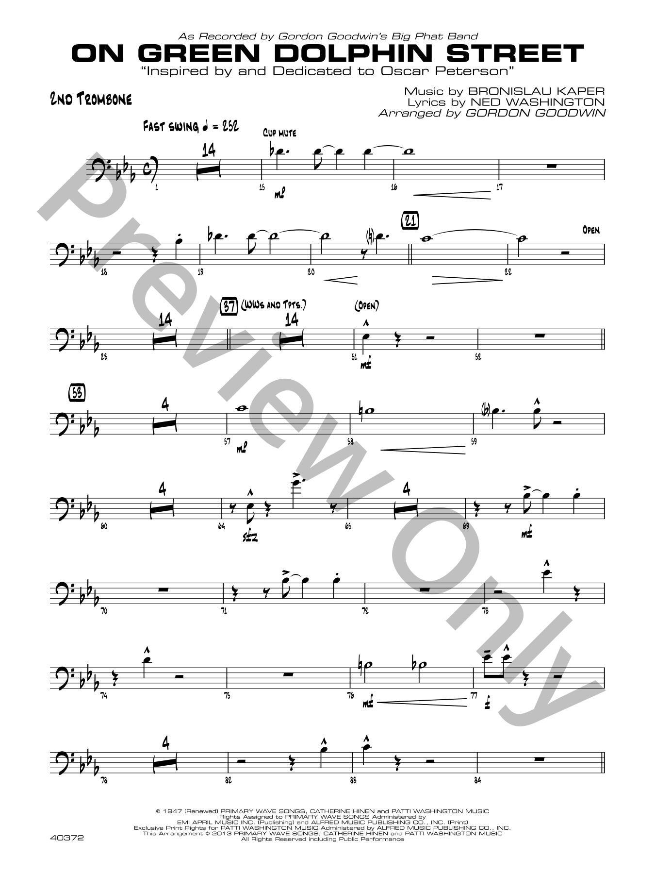 On Green Dolphin Street Jazz Sheet Music | J.W. Pepper