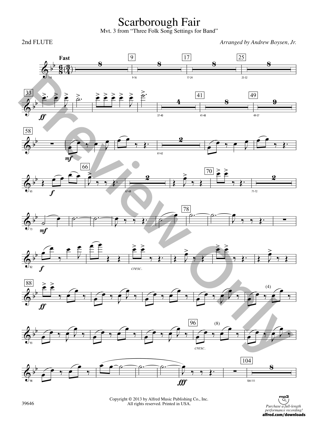 WATRA PIOSENKI OBRZEDOWE I OGNI 楽譜 ポーランド Scarborough Fair Concert Band Sheet Music | J.W. Pepper