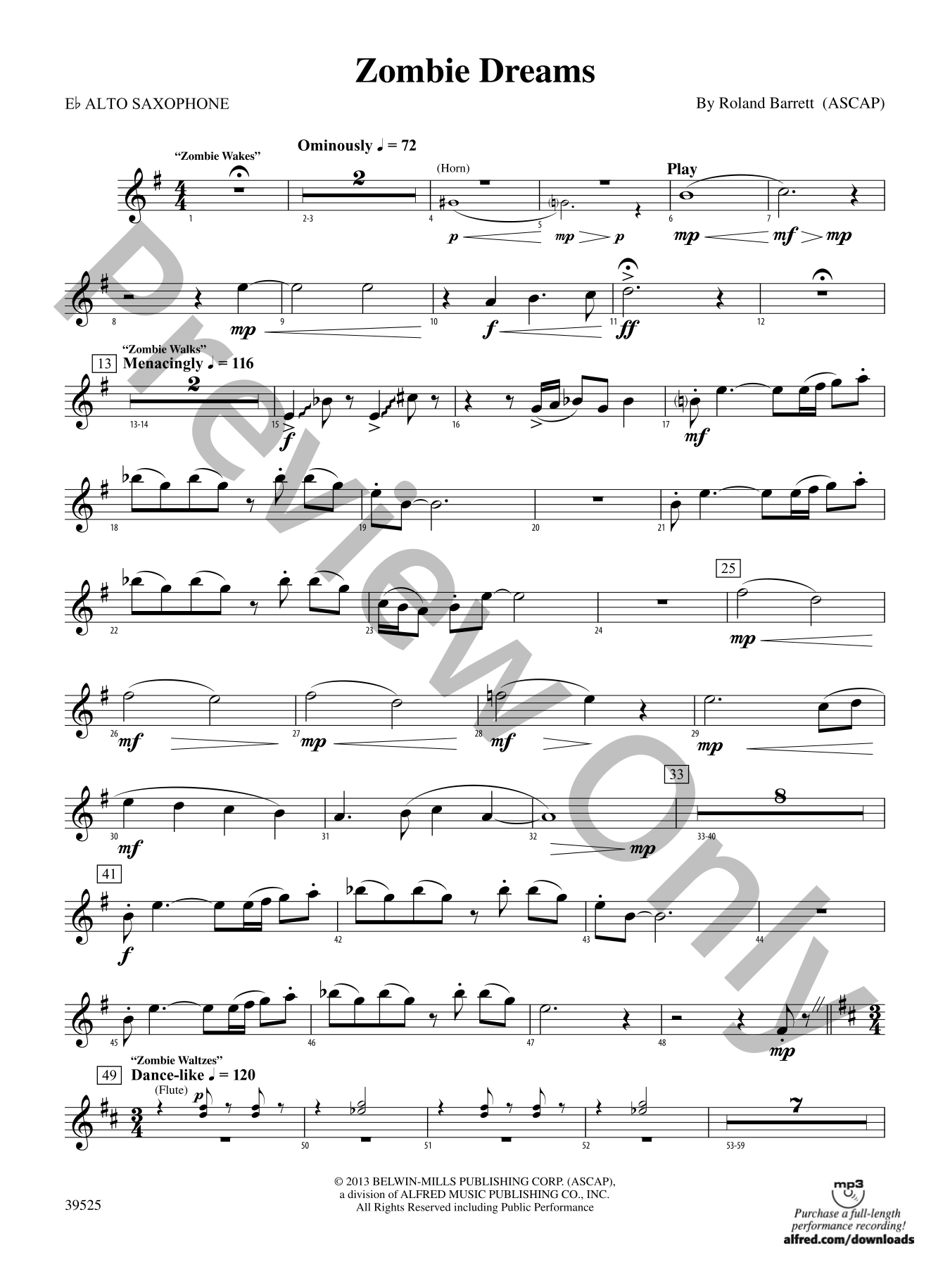 Zombie Dreams Concert Band Sheet Music | J.W. Pepper