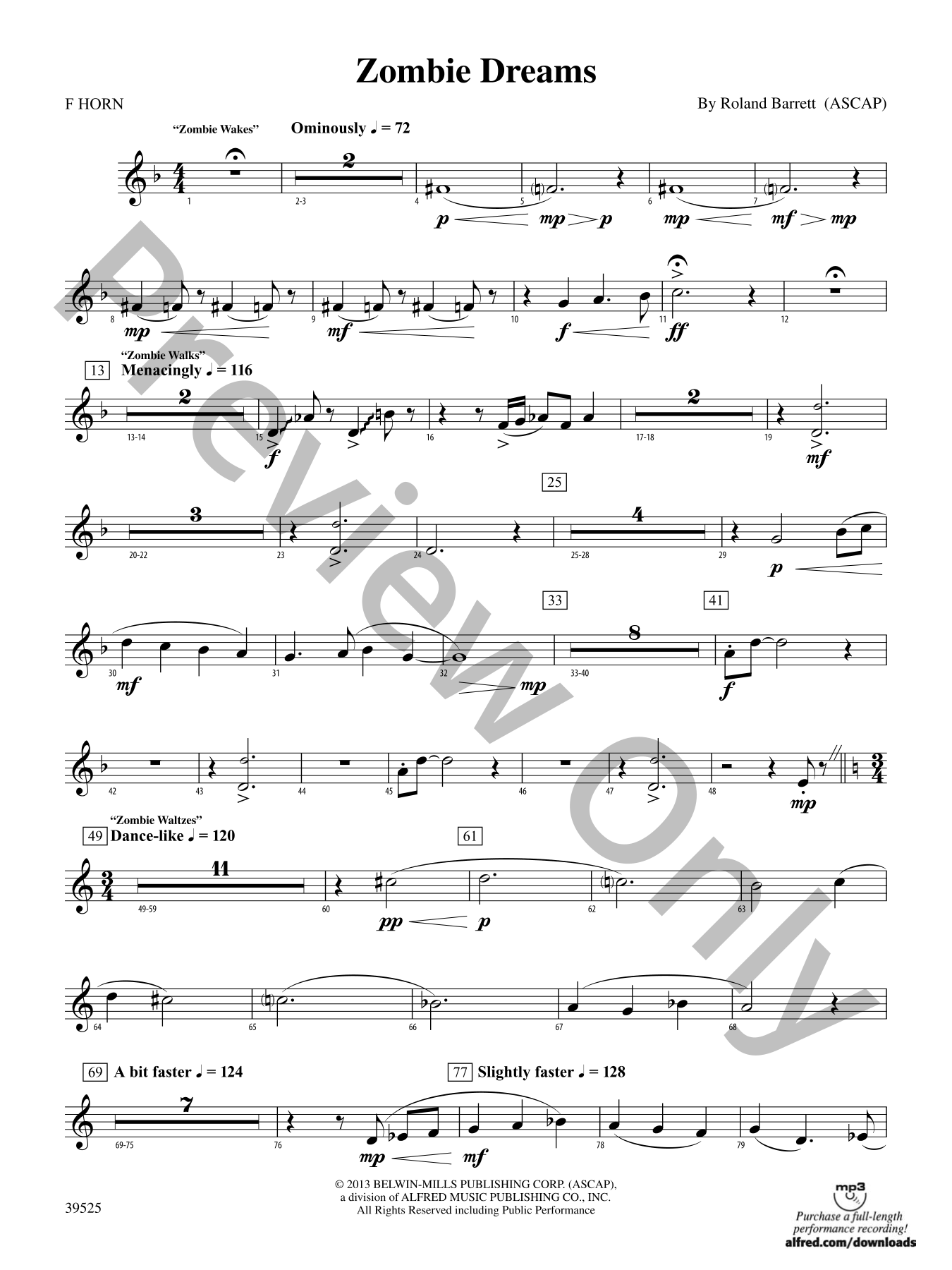 Zombie Dreams Concert Band Sheet Music | J.W. Pepper