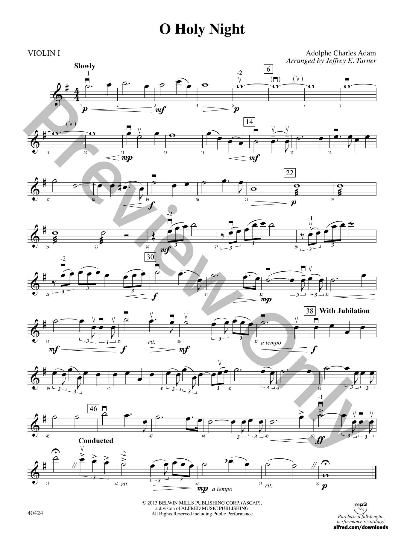 O Holy Night Orchestra Sheet Music | J.W. Pepper